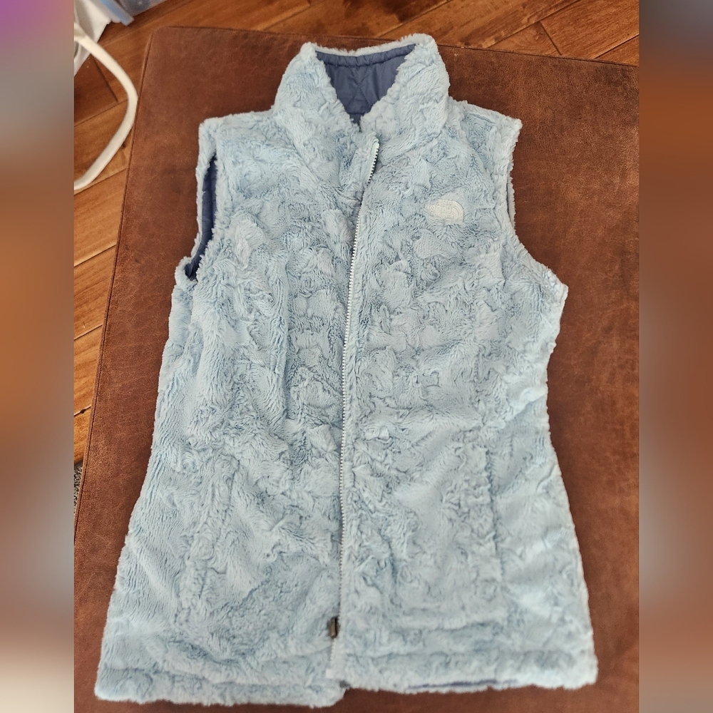 The North Face Reversible Blue Puffer Vest - Picture 4 of 9